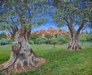 Udsigt over Cagnes Sur Mer fra Renoirs have, 2017